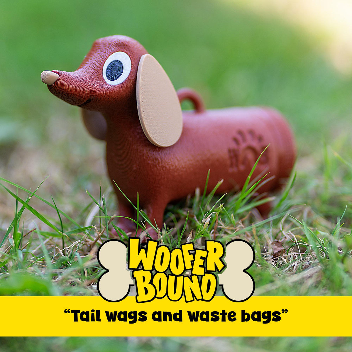Brown Dachshund Novelty Waste Bag Dispenser, Dog Walking Accessory, Sausage Dog Gift