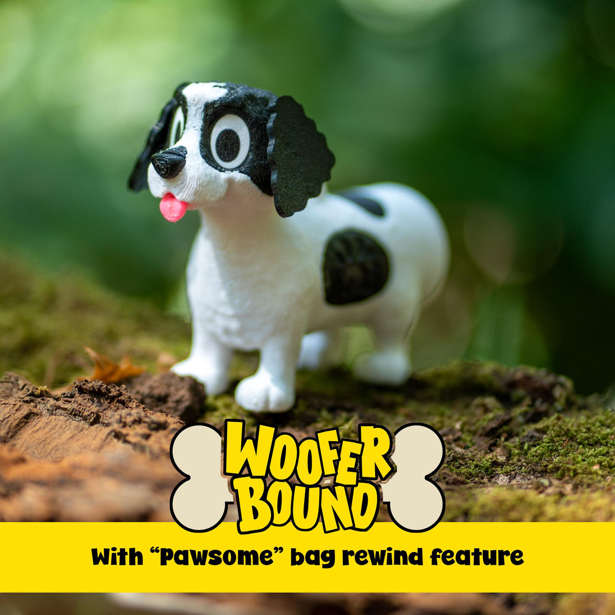 Black and White Spaniel Novelty Waste Bag Dispenser, Rewind Feature, Pet Walking Accessory