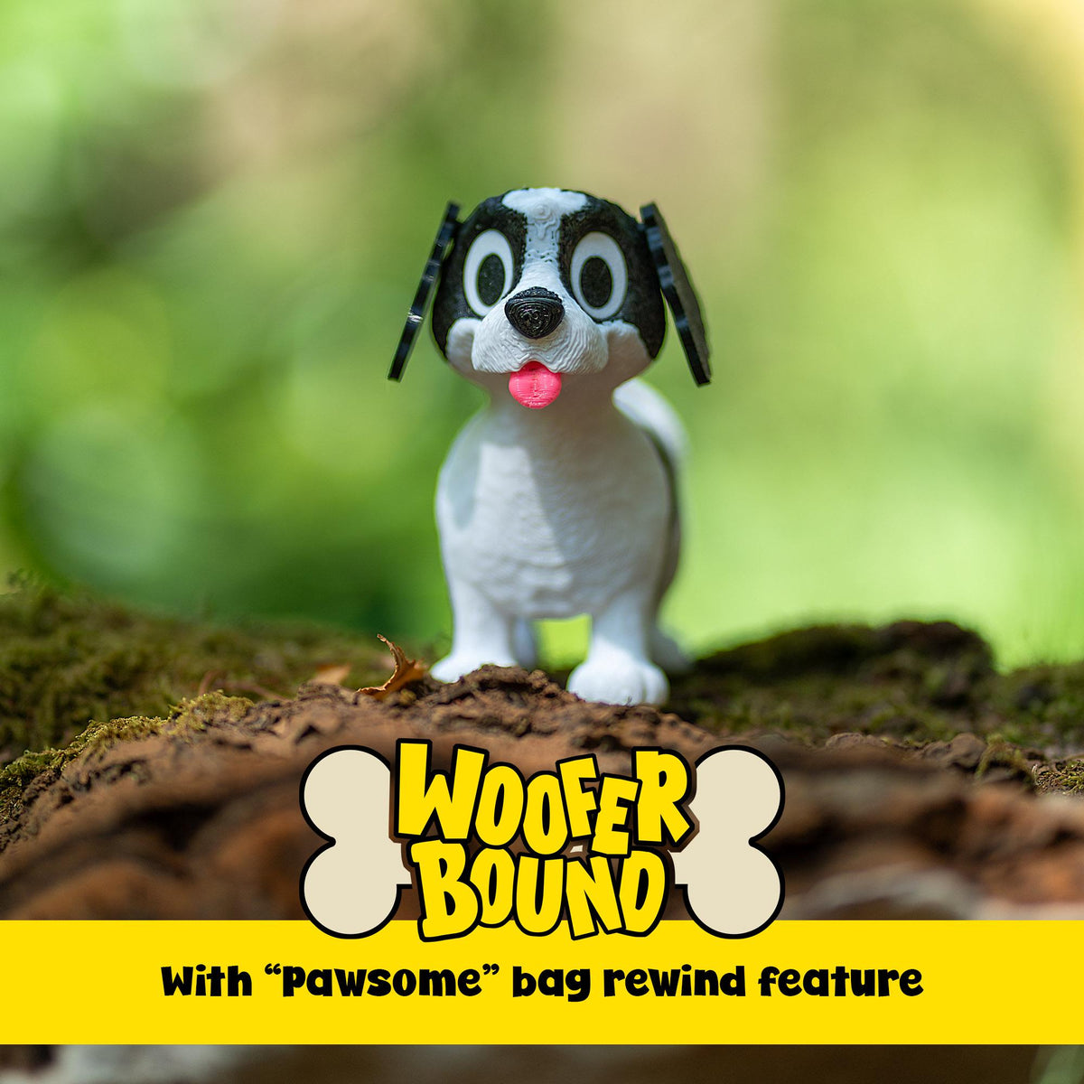 Black and White Spaniel Novelty Waste Bag Dispenser, Rewind Feature, Pet Walking Accessory