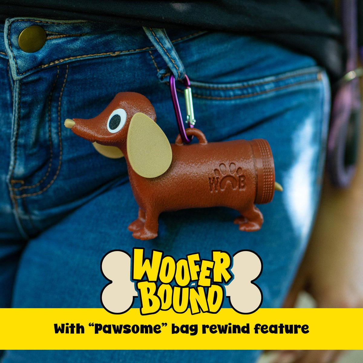 Brown Dachshund Novelty Waste Bag Dispenser, Dog Walking Accessory, Sausage Dog Gift