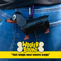 Black and Brown Dachshund Waste Bag Dispenser with rewind feature, fun gift for pet owner
