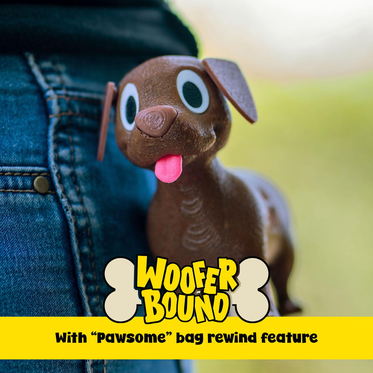 Chocolate Labrador Waste Bag Dispenser with Rewind Feature, Pet Walking Accessory, fun pet owner gift.